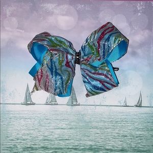 Large Blue, Multi Color, Zebra Print Hair Bow